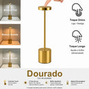 Luminária LED Touch Recarregável Lumivah™ | Abajur de Mesa com 3 Tons de Luz e Intensidade Ajustável