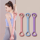 Faixa elástica de resistência Lumivah™ em formato de 8 para treino em casa, alongamento, yoga, pilates e fortalecimento muscular.