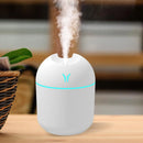 Mini umidificador de ar USB Lumivah com reservatório de 250ml, névoa ultrafina e iluminação LED decorativa.