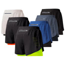 Shorts masculino esportivo Lumivah™ MotionFlex Pro 2 em 1 com compressão interna, tecido de secagem rápida e bolso com zíper, ideal para academia, corrida e treinos intensos.
