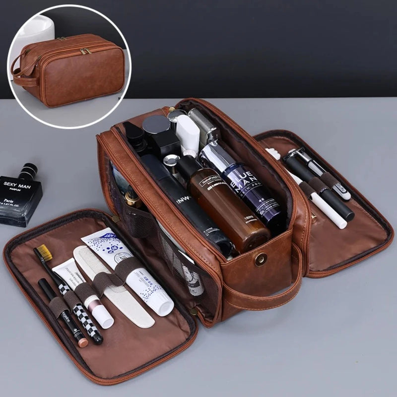 Necessaire Executiva Lumivah com múltiplos compartimentos para cosméticos, higiene pessoal e acessórios de viagem.