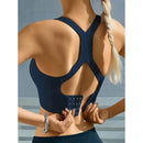 Top Fitness Seamless Lumivah™ feminino com alta sustentação, tecido respirável e modelagem anatômica, ideal para academia, yoga, pilates e caminhadas.