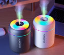 Umidificador de ar USB Lumivah com iluminação LED colorida e função difusor de aromas para ambientes internos.