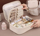 Necessaire Organizadora Lumivah™ Beauty Case com compartimentos internos para maquiagem, cosméticos, pincéis e produtos de higiene, ideal para viagens e organização diária.