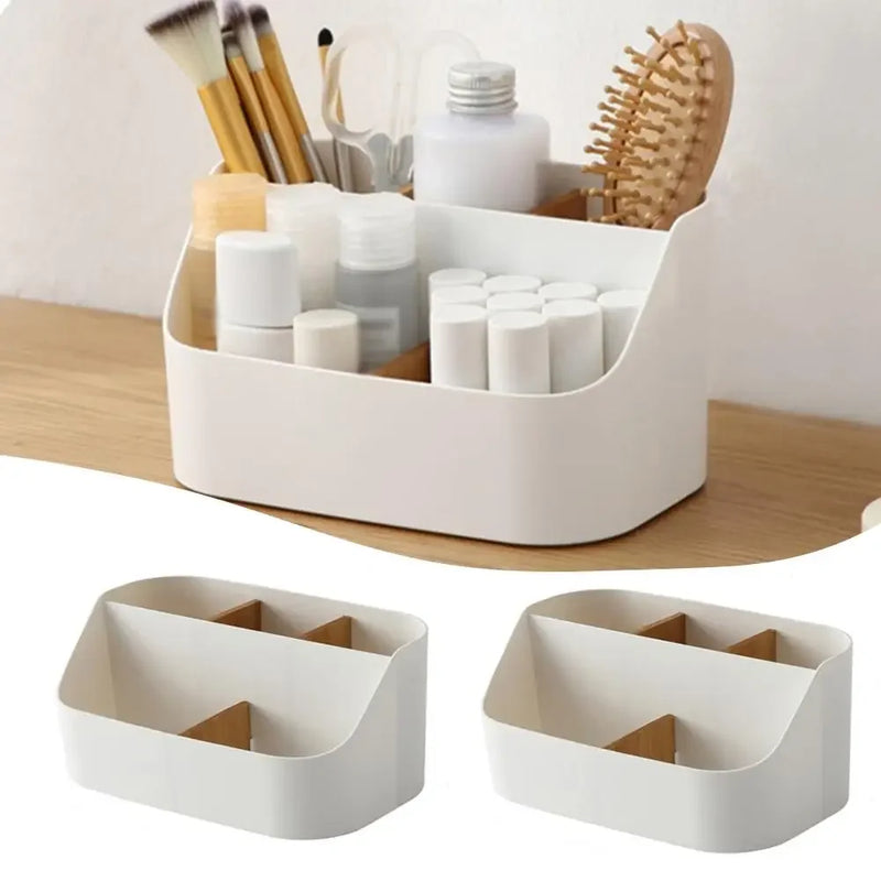 Organizador multiuso de mesa Lumivah para maquiagem, skincare, escritório e banheiro com compartimentos organizadores.