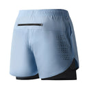 Men's Running Shorts Quick-drying Fitness Black Double Layer Shorts Men New Sport Workout Training Bodybuilding Short Pants