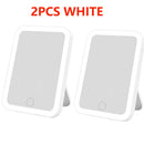 3 Colors LED Vanity Mirror with Touch Screen USB Rechargeable Dimming Makeup Mirror 3 Brightness Portable