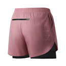 Men's Running Shorts Quick-drying Fitness Black Double Layer Shorts Men New Sport Workout Training Bodybuilding Short Pants
