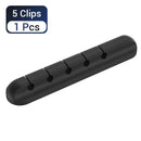 Silicone USB Cable Organizer USB Charging Cable Winder Desktop Tidy Management Clips Cable Holder For Mouse earphone Accessories